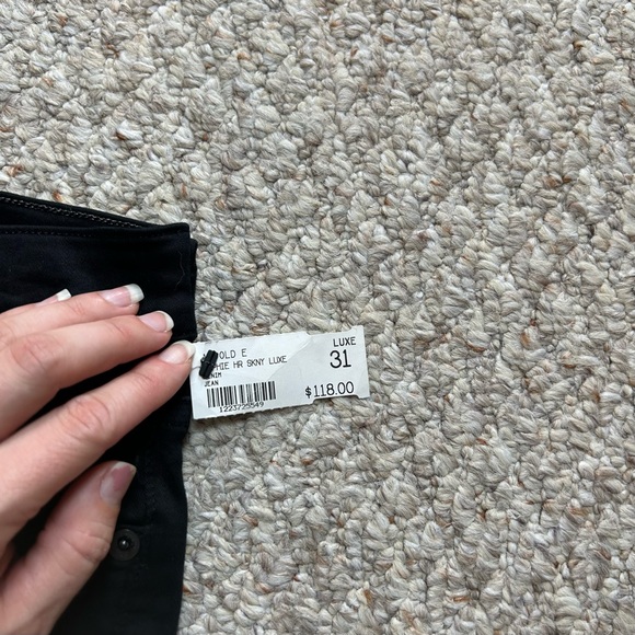 AGOLDE Jeans NWT Sophie High Rise Skinny Womens 31 Black Luxe Denim Stretch - Picture 7 of 12